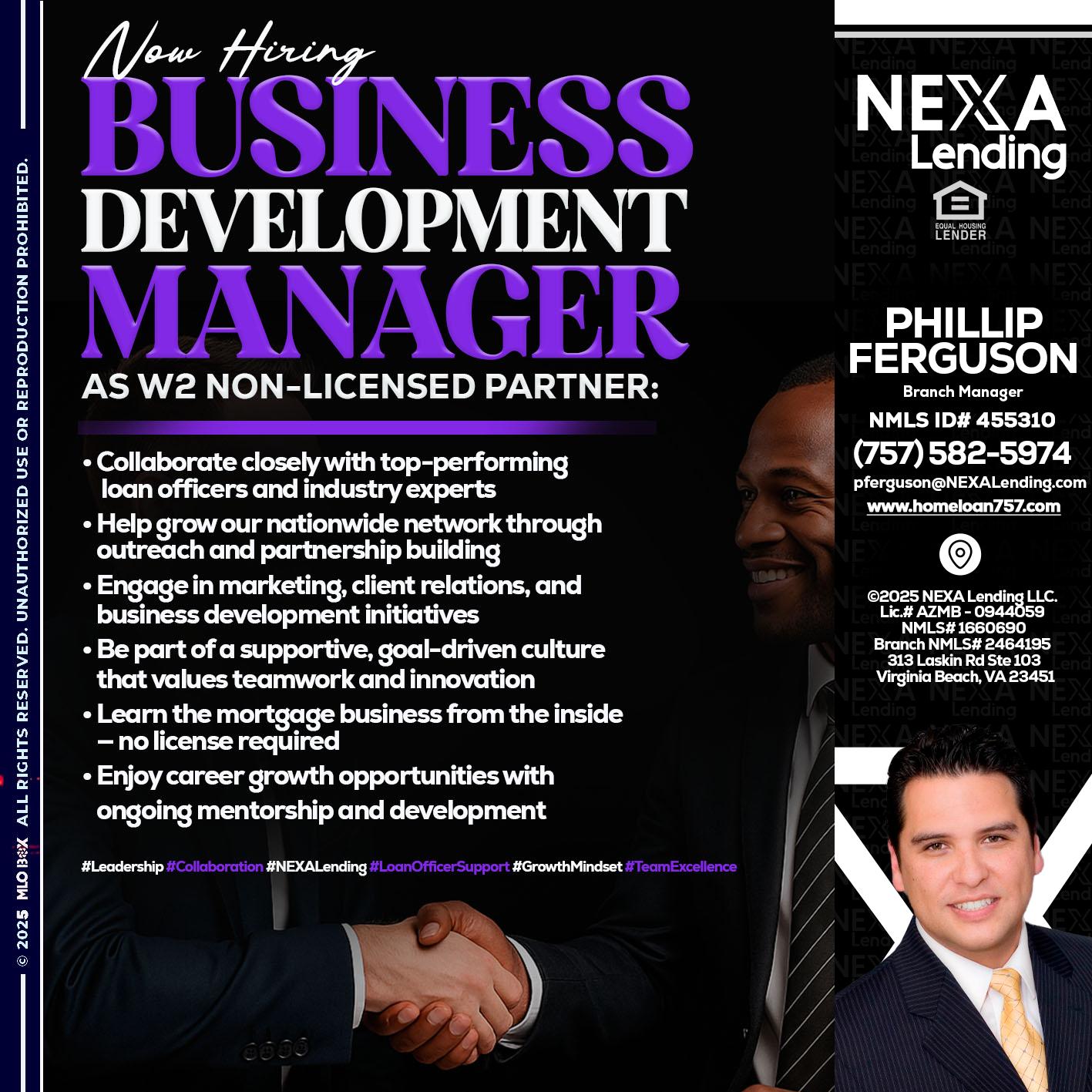 NOW HIRING - Phillip Ferguson -Branch Manager