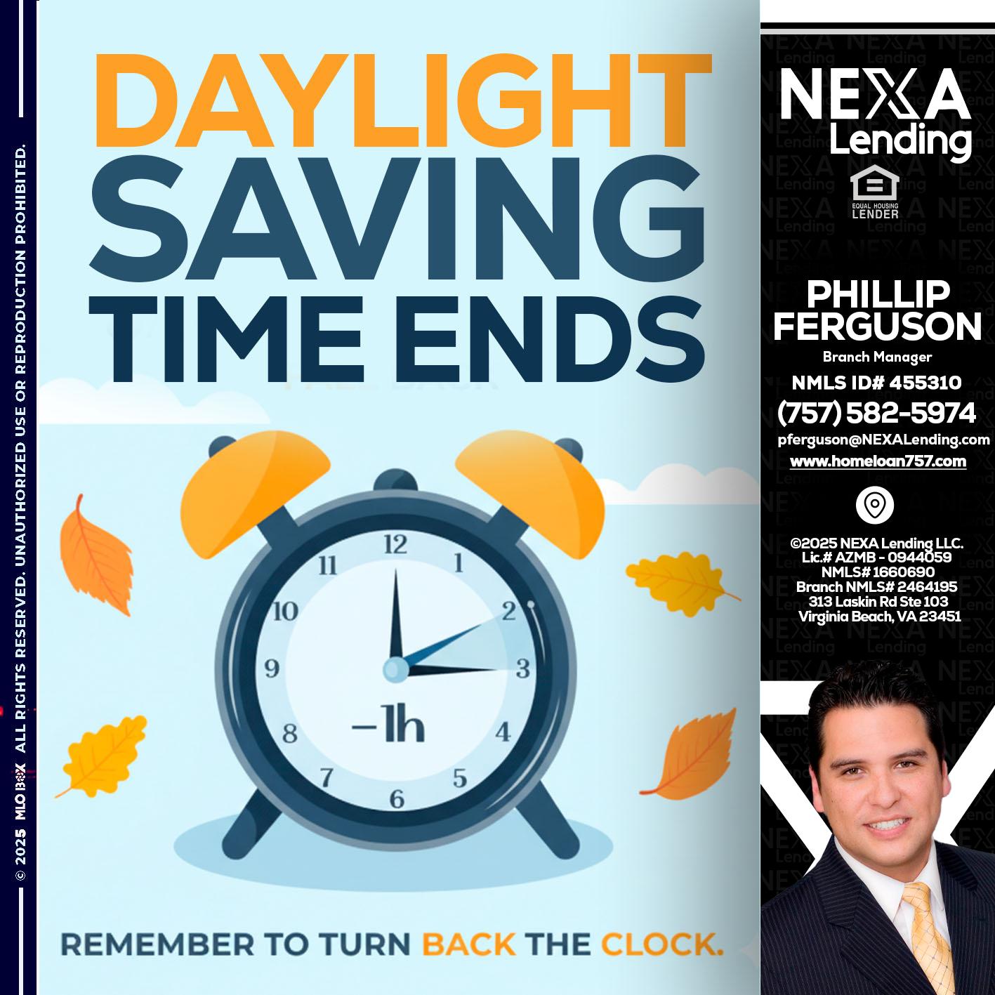 daylight saving - Phillip Ferguson -Branch Manager