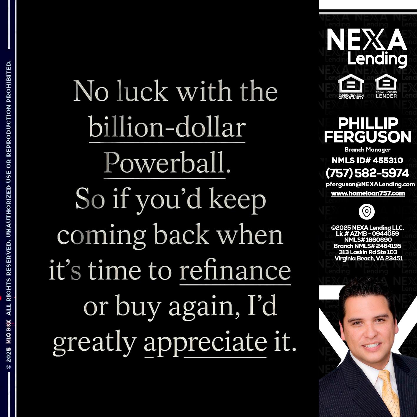 NO LUCK WITH - Phillip Ferguson -Branch Manager
