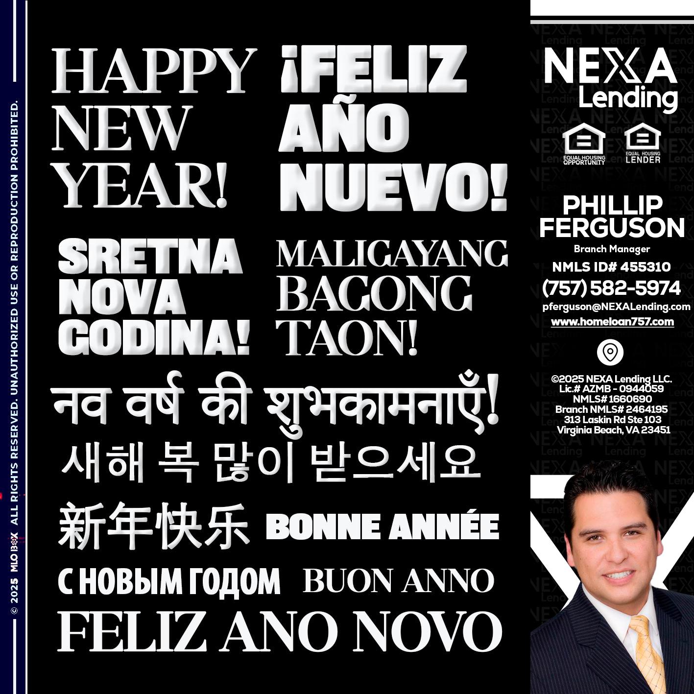HAPPY NEW YEAR - Phillip Ferguson -Branch Manager