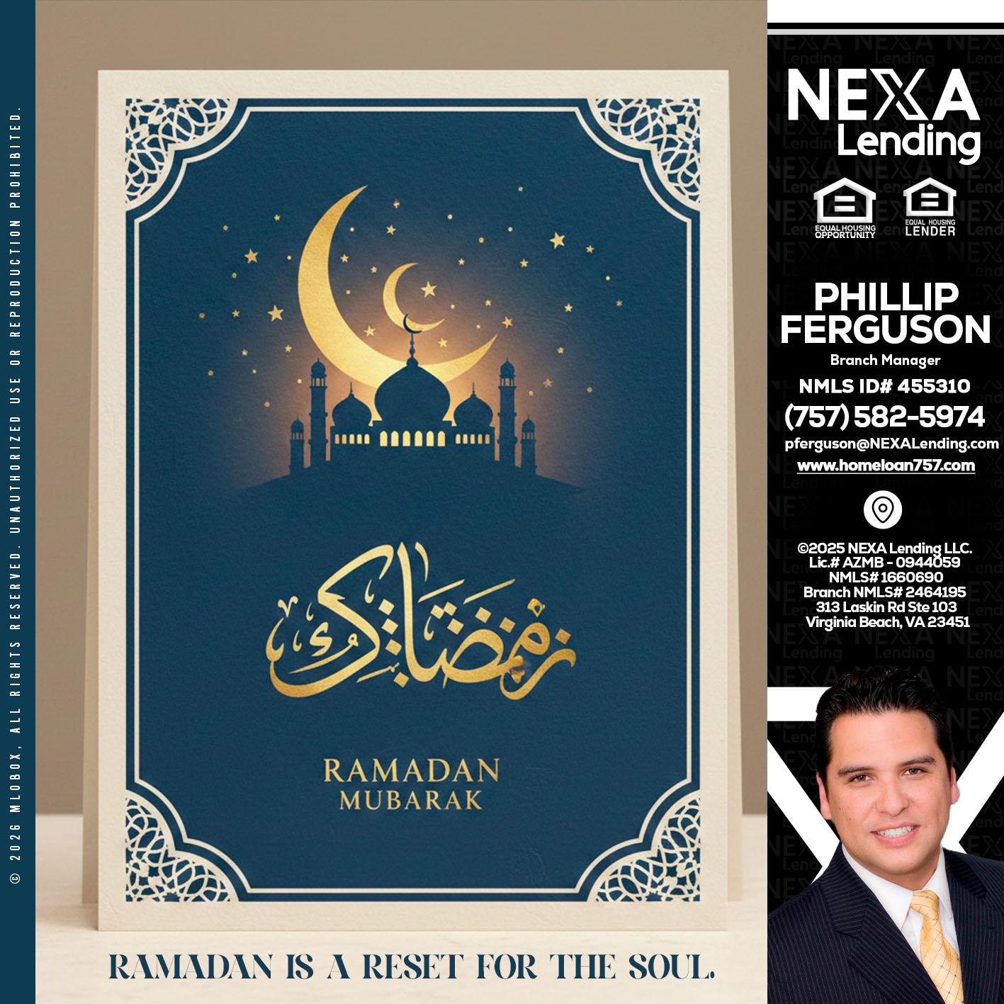 HAPPY RAMADAN - Phillip Ferguson -Branch Manager