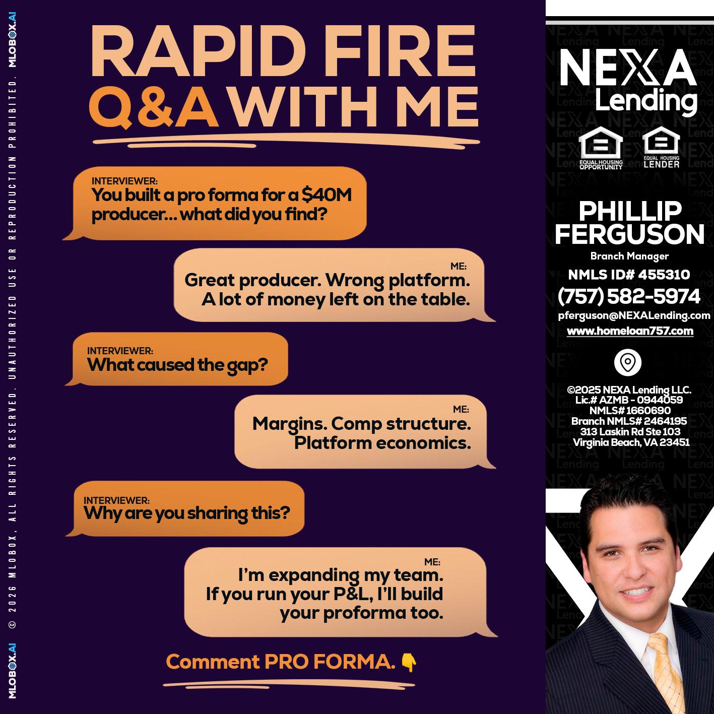 RAPID FIRE - Phillip Ferguson -Branch Manager
