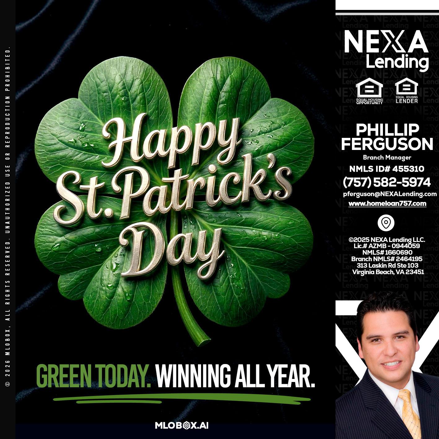 happy st. Patricks day - Phillip Ferguson -Branch Manager