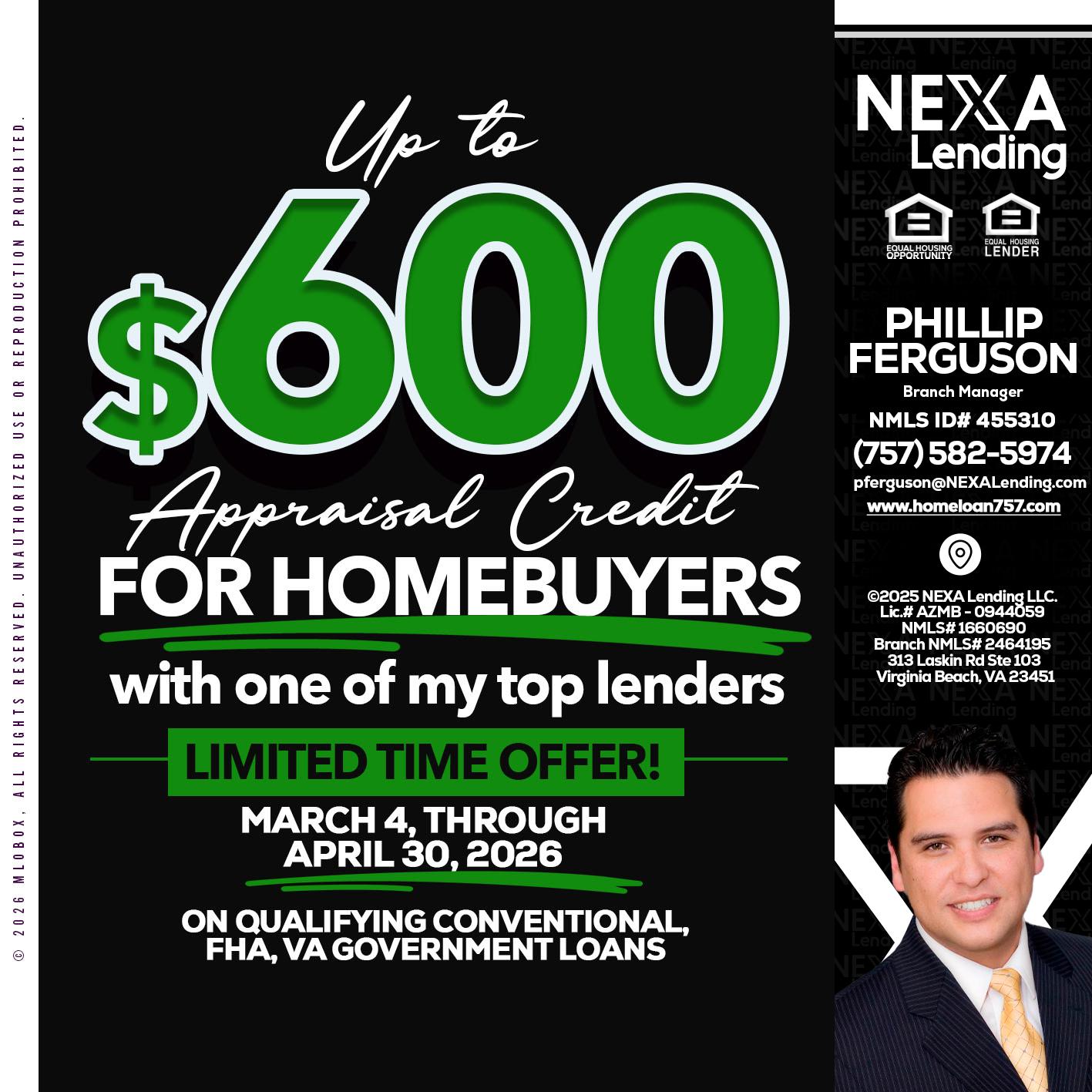 up to $600 - Phillip Ferguson -Branch Manager