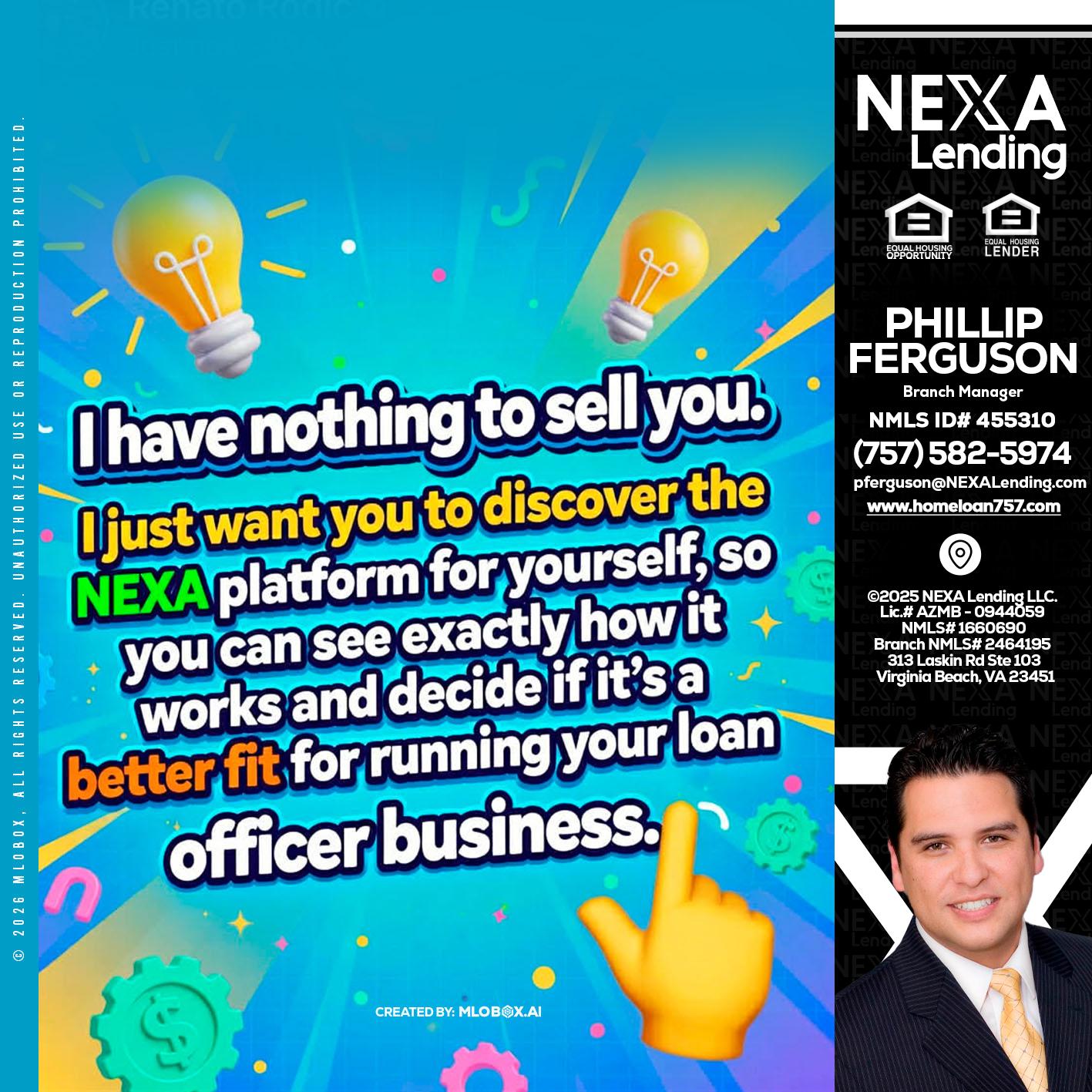 I HAVE NOTHING - Phillip Ferguson -Branch Manager