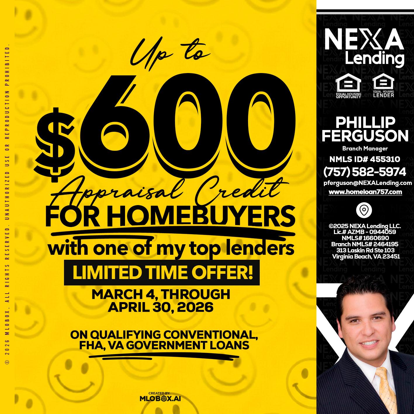 UP TO 600 - Phillip Ferguson -Branch Manager