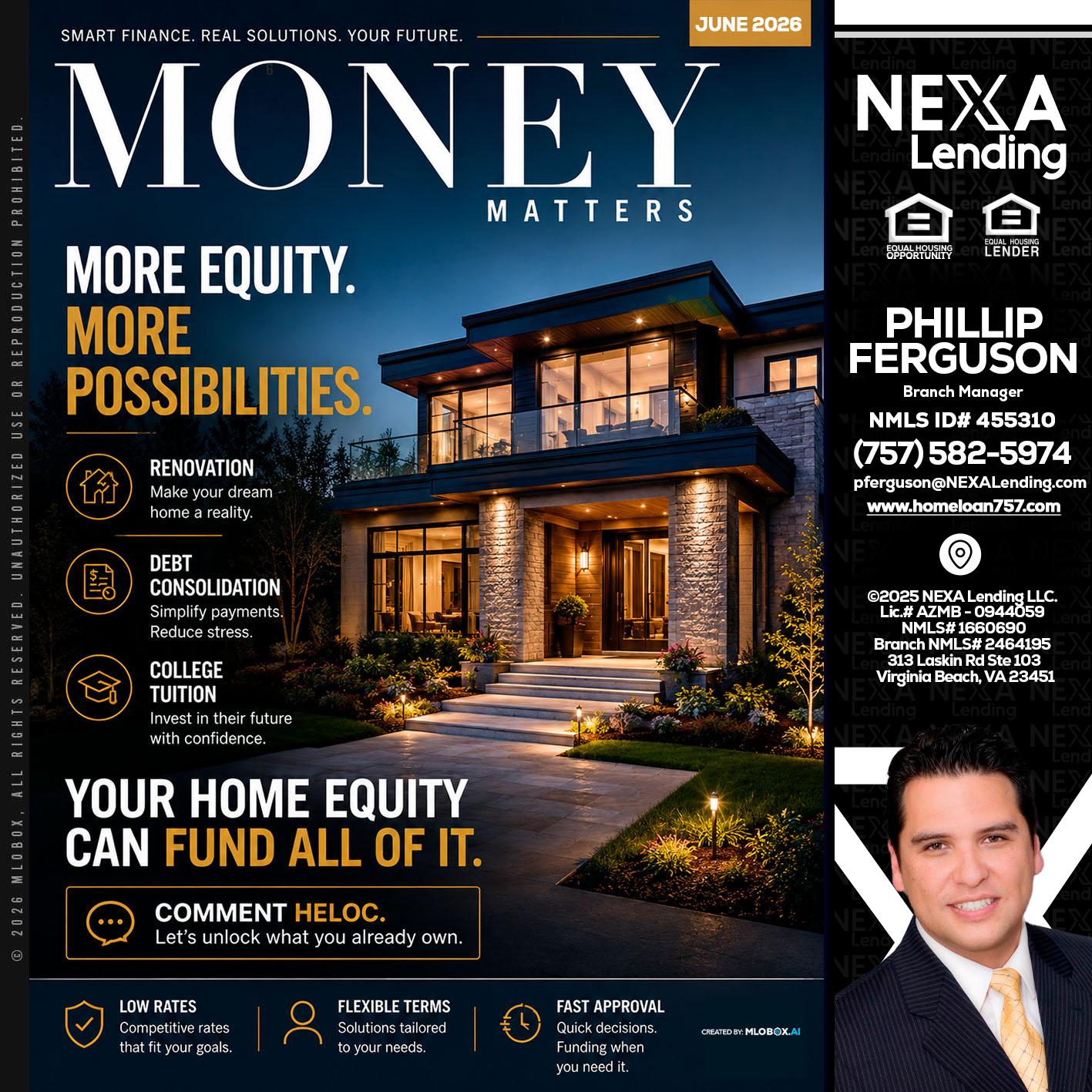 MONEY MATTERS - Phillip Ferguson -Branch Manager
