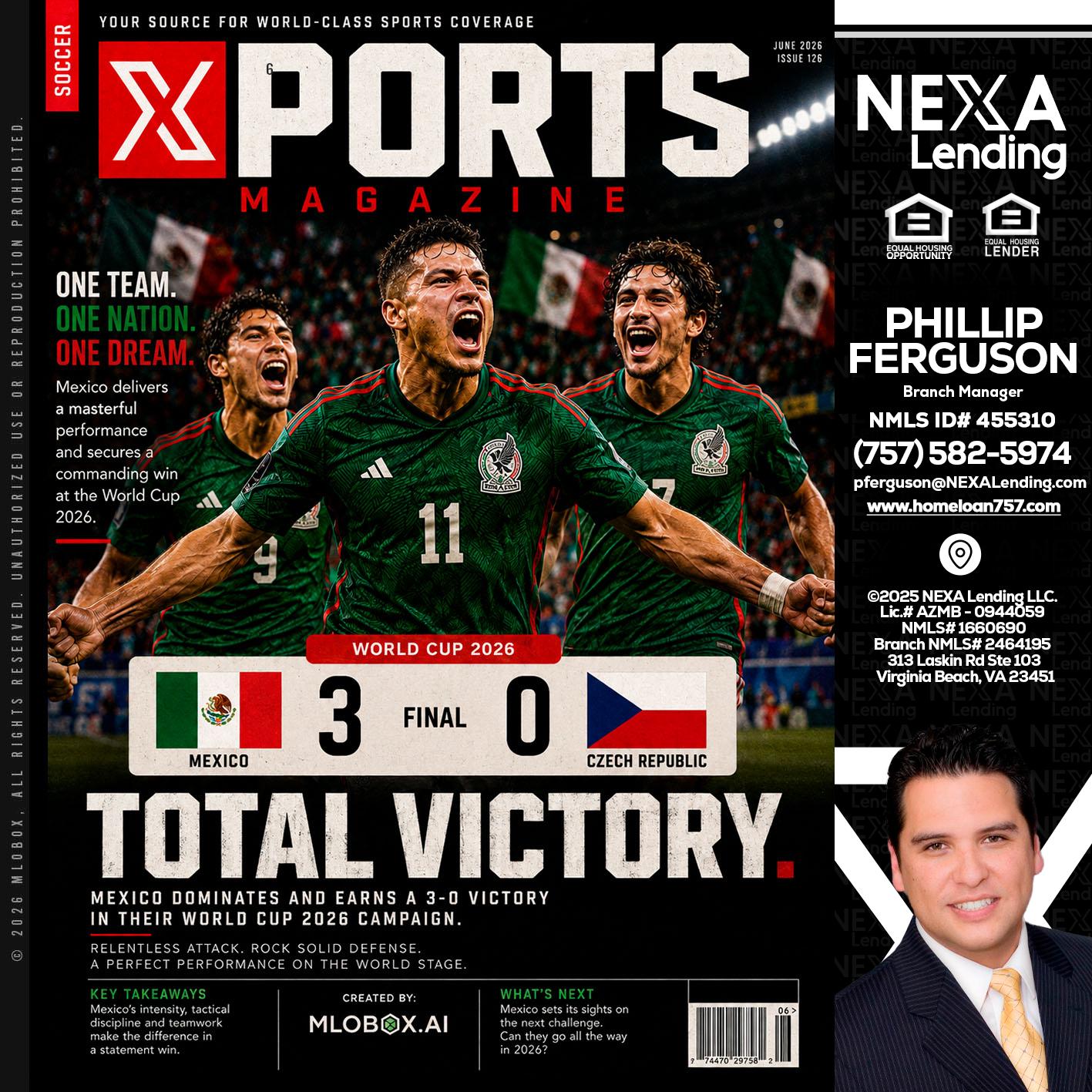 World Cup 2026 MEX 1-0 CZECH - Phillip Ferguson -Branch Manager