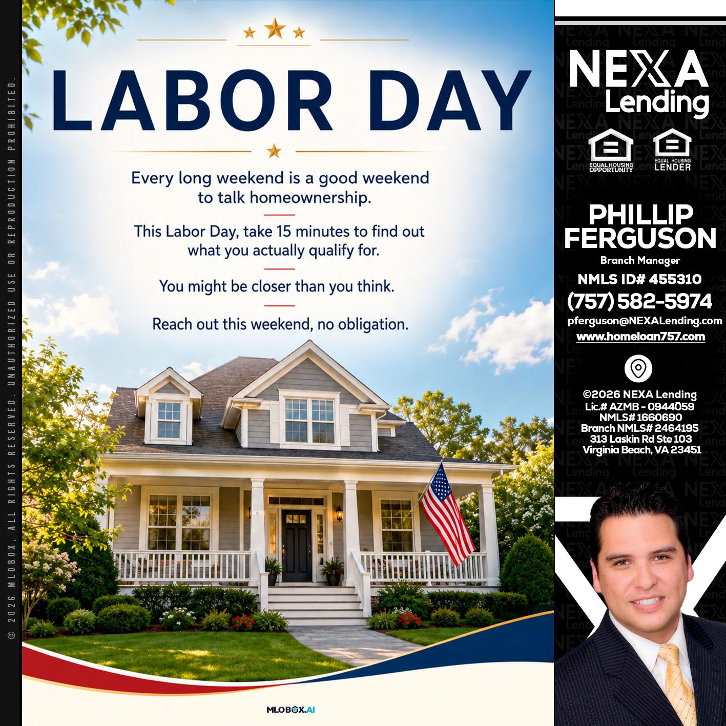 LABOR DAY - Phillip Ferguson -Branch Manager
